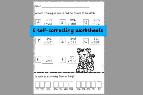 Adding 3 Digit Numbers Math Riddles and 3 Digit Addition with ...