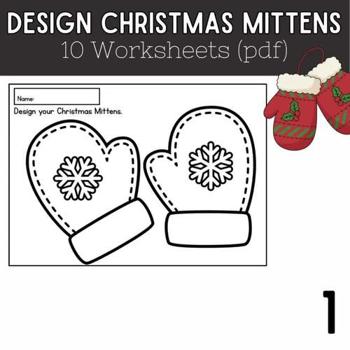 Christmas Mittens – 10 Templates to Color and Design | Kids Holiday ...