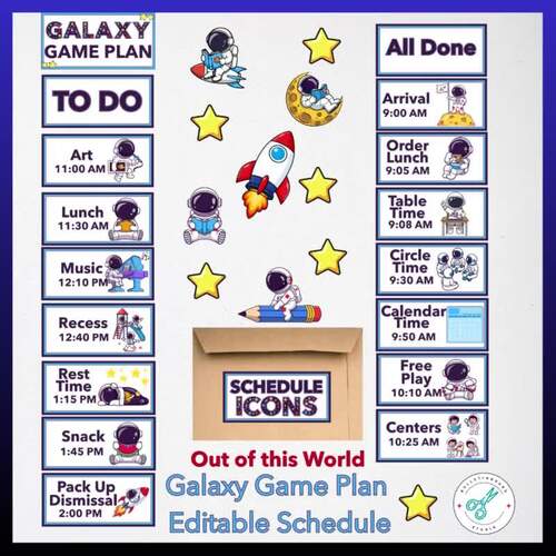 Editable Visual Schedule Space Theme Classroom Decor, Picture Schedule ...