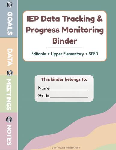 Upper Elementary SPED Editable IEP Binder | Data Tracking & Progress ...