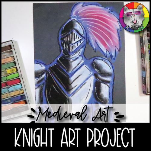 Preview of Medieval Knight Art Project, Elementary Middle Ages Art Lesson Activity