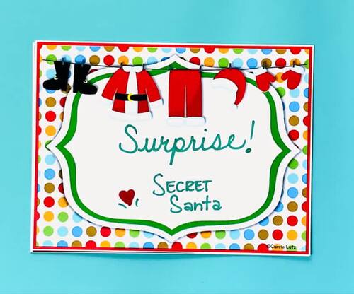 Christmas Note Cards - Elf Stationery Secret Santa Thank You Card
