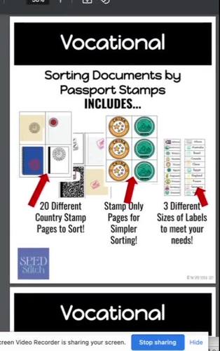 Sorting Documents by Passport Stamps: Vocational Skills Work Task Boxes