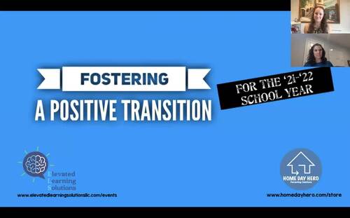 Preview of Fostering a Positive Transition to School (Video Webinar REPLAY)