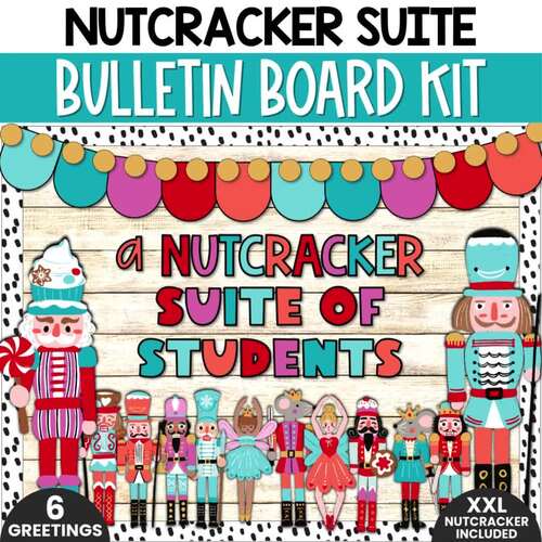 Nutcracker Christmas Bulletin Board Kit, Bright Blue December Holiday ...