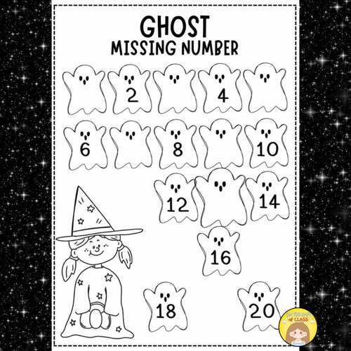 Halloween Fun Math Fill in the Missing Numbers 1 to 20 Worksheets