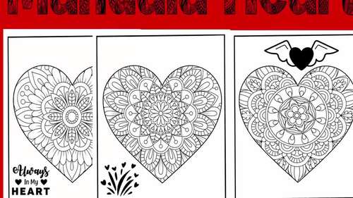 Mandala Heart Coloring Pages | Mandala Heart Coloring Book For Kids And