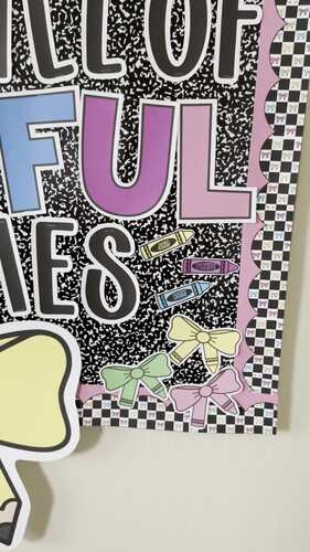 Welcome Back to School Crayon Bulletin Board With Bow Garland & Pencil Bow