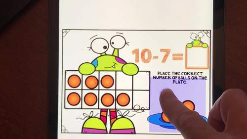 Boom Cards Monster Subtraction Distance Learning