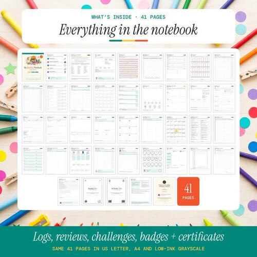 Kids' Reading Notebook | Reading Log, Book Review & Reading Challenge ...