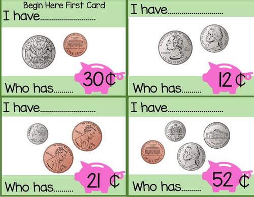 I have who has- Counting Change Game by MrsWoods SPEDtacular Resource Room