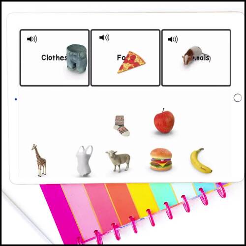 Nouns Category Sorting Speech Therapy Special Ed Boom Cards (3 Choices)