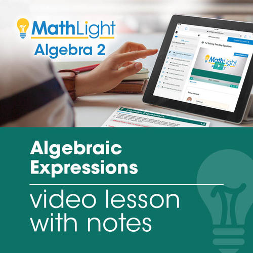 Preview of Algebraic & Exponential Expressions Video Lesson with Notes