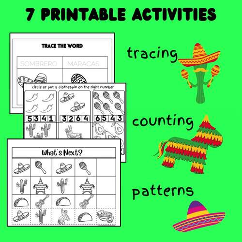 CINCO DE MAYO Preschool Activities by PavlyStyle TPT