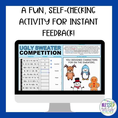 Multi-Step Equations Digital Activity and Worksheet - Winter - Algebra 1
