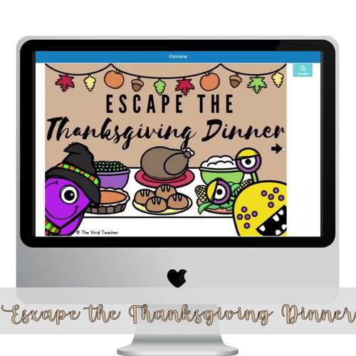 3rd Grade Thanksgiving Math Escape Room Activity Boom Cards™ | TPT