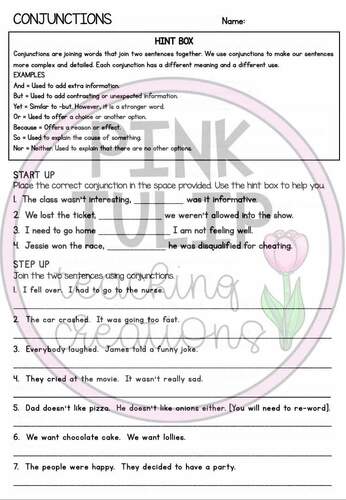 Contractions, Conjunctions, Abbreviations - Grammar Worksheets 