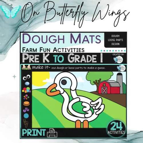 Farm Fun Dough Mat Activities PreK to Grade 1 by On Butterfly Wings