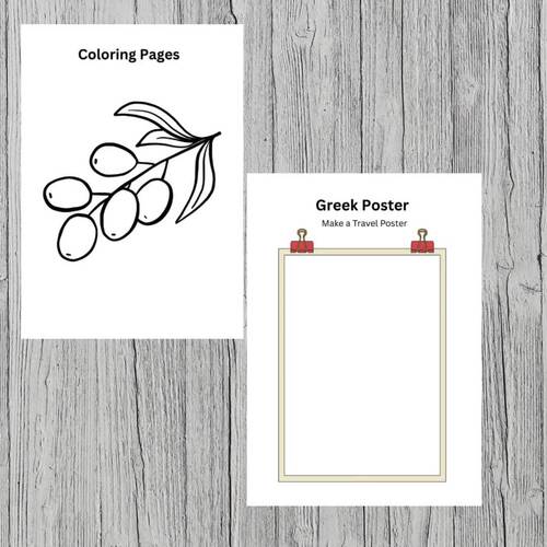 Greece Country Study Worksheets | Geography & Reading Activities Grades 1–3