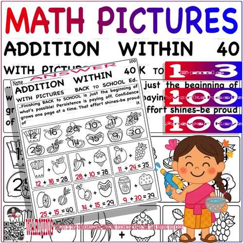 Addition within 40 with pictures Drive Fluency Game Subtract Education ...