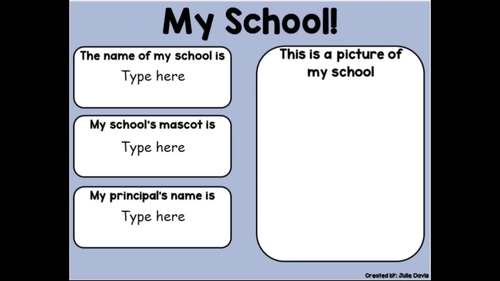 Back to School Digital Kindergarten Interactive Notebook Google Classroom