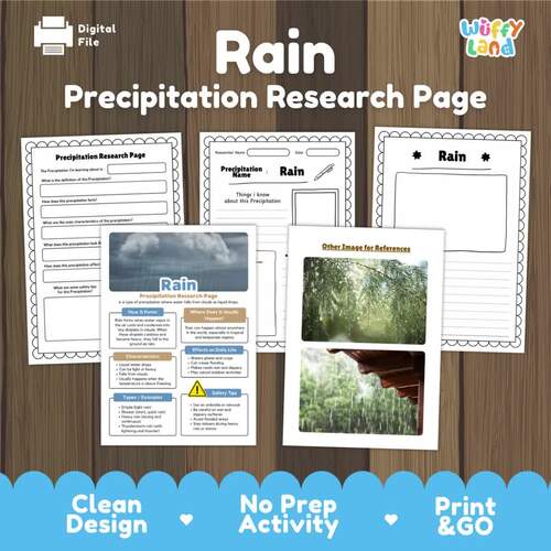 Rain Precipitation Research Project | Water Cycle Weather Science ...