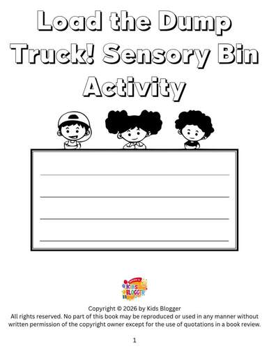 Load the Dump Truck! Construction Sensory Bin Math Activity Counting 1 ...