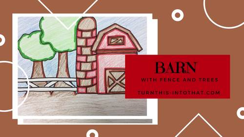 Preview of Distance Learning Art Video Lesson - How to Draw a Barn Virtual Art Lesson