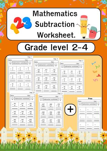 Preview of Subtraction worksheet.