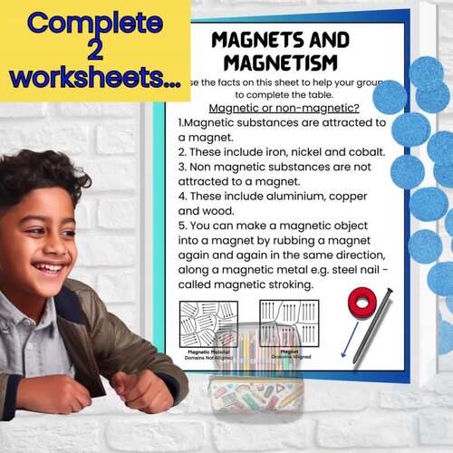 Magnet worksheets - Magnetic forces, Magnetism 3rd grade science group ...