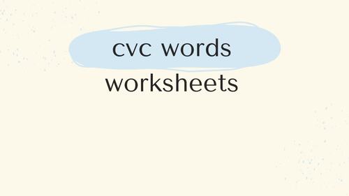 CVC Words Worksheets for Kindergarten Short a e i o u by Banyan Tree
