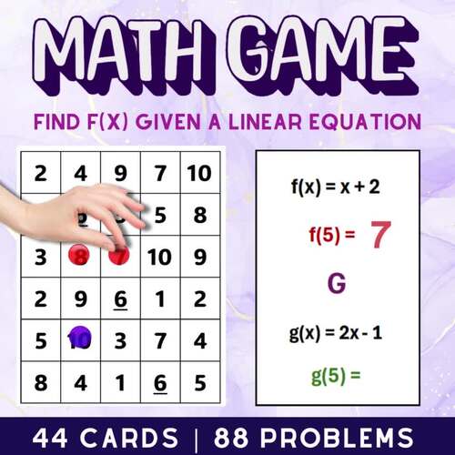 Evaluate Linear Functions f(x) | Algebra 1 Algebra Game | Function Notation