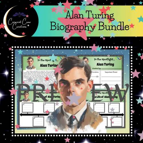 Alan Turing Biography Report | Reading Passage & Graphic Organizers