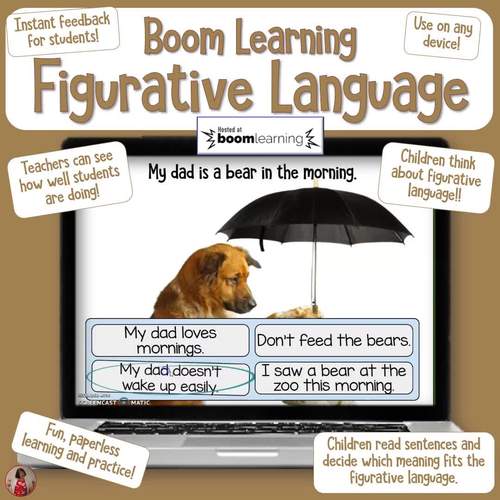 Figurative Language Boom Learning Digital Task Cards by Elementary Matters