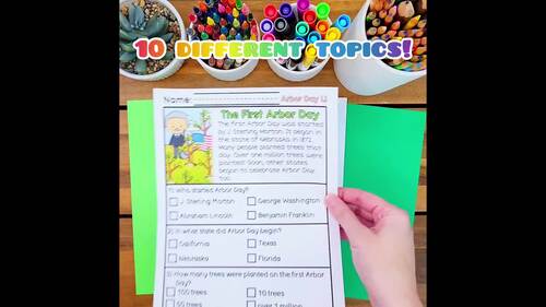 Arbor Day Reading Comprehension Passages - Informational Tree Writing Activities