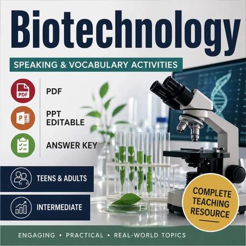 Biotechnology ESL Lesson | Speaking Activities, Science Vocabulary ...