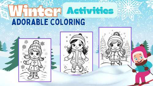 Holiday December Winter Coloring Activites Pages Cold Weather Clothes ...
