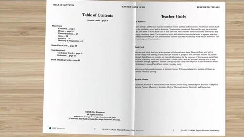 Flash Cards: Physical Science Vocabulary - Distance Learning