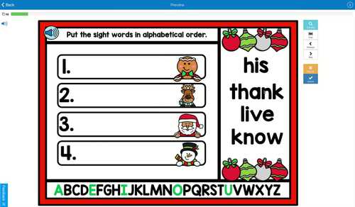 December Activities First Grade Sight Word Boom Cards