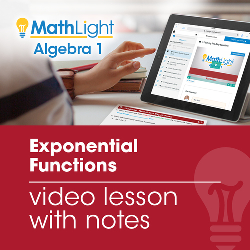Preview of Exponential Functions Video Lesson w/Guided Notes