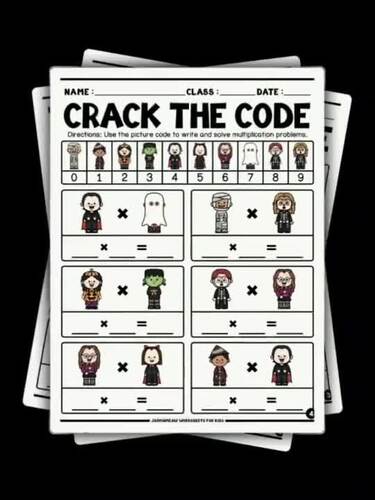 HALLOWEEN CRACK THE CODE MATH | SPOOKY MULTIPLICATION PUZZLES WITH PICTURES