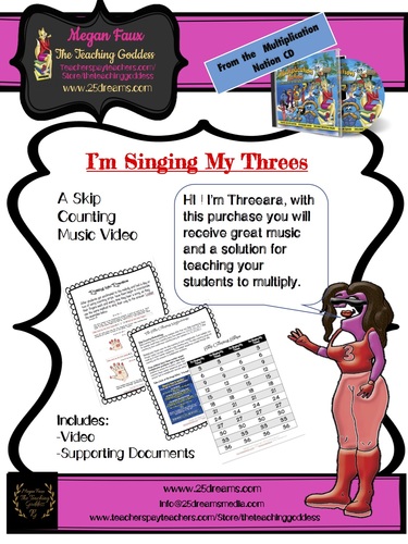Preview of Multiplication Nation Skip Counting Video Three Times Tables