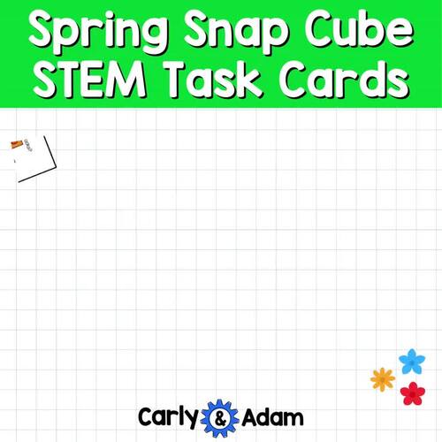 Spring Snap Cube Puzzles STEM Task Cards Preschool and Kindergarten