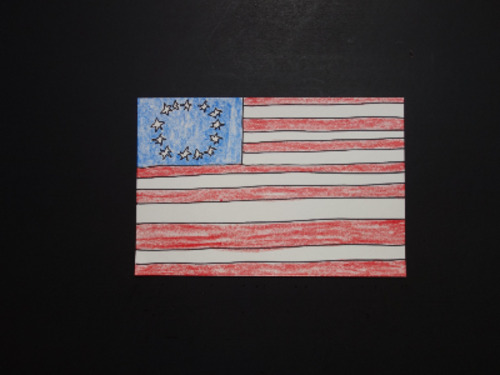 Preview of Let's Draw the 13 Stars & Stripes Colonial Flag 1777!