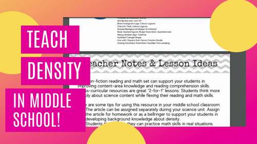 Density Practice Problems and Poster Bundle by Crosswalk Curriculum