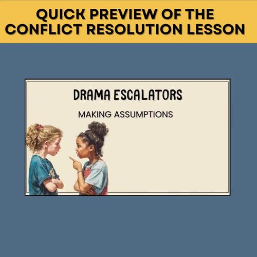 Conflict Resolution Activities& Scenarios | SEL Lesson & Cards | Grades 3-5