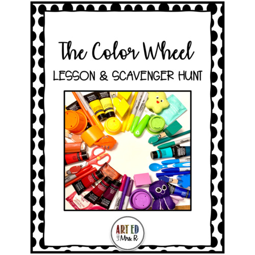 Preview of Color Wheel Terms & Scavenger Hunt!  VIDEO for Instruction & LESSON PLAN