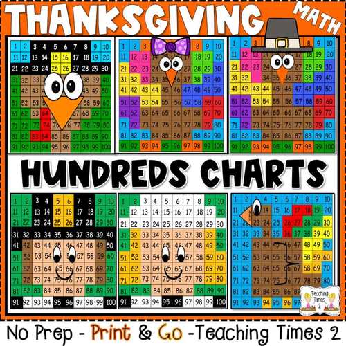 Thanksgiving Hundreds Charts Math Centers Math Review By Teaching Times 2