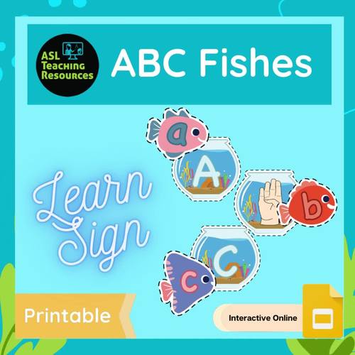 ASL Alphabet Matching Games Fishes by ASL Teaching Resources TPT