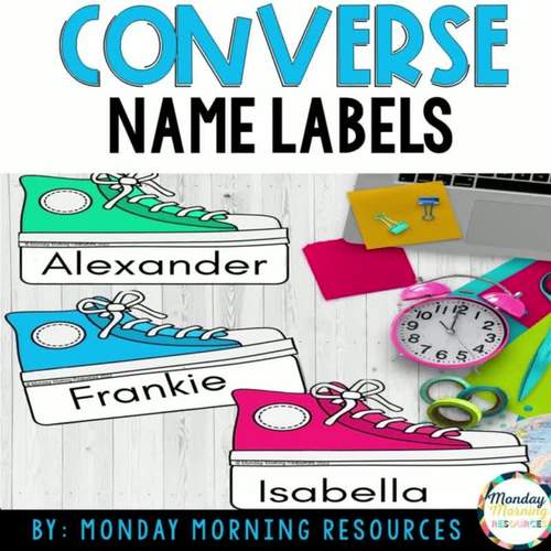 Editable Student Name Tags Labels Converse Decor Theme TPT